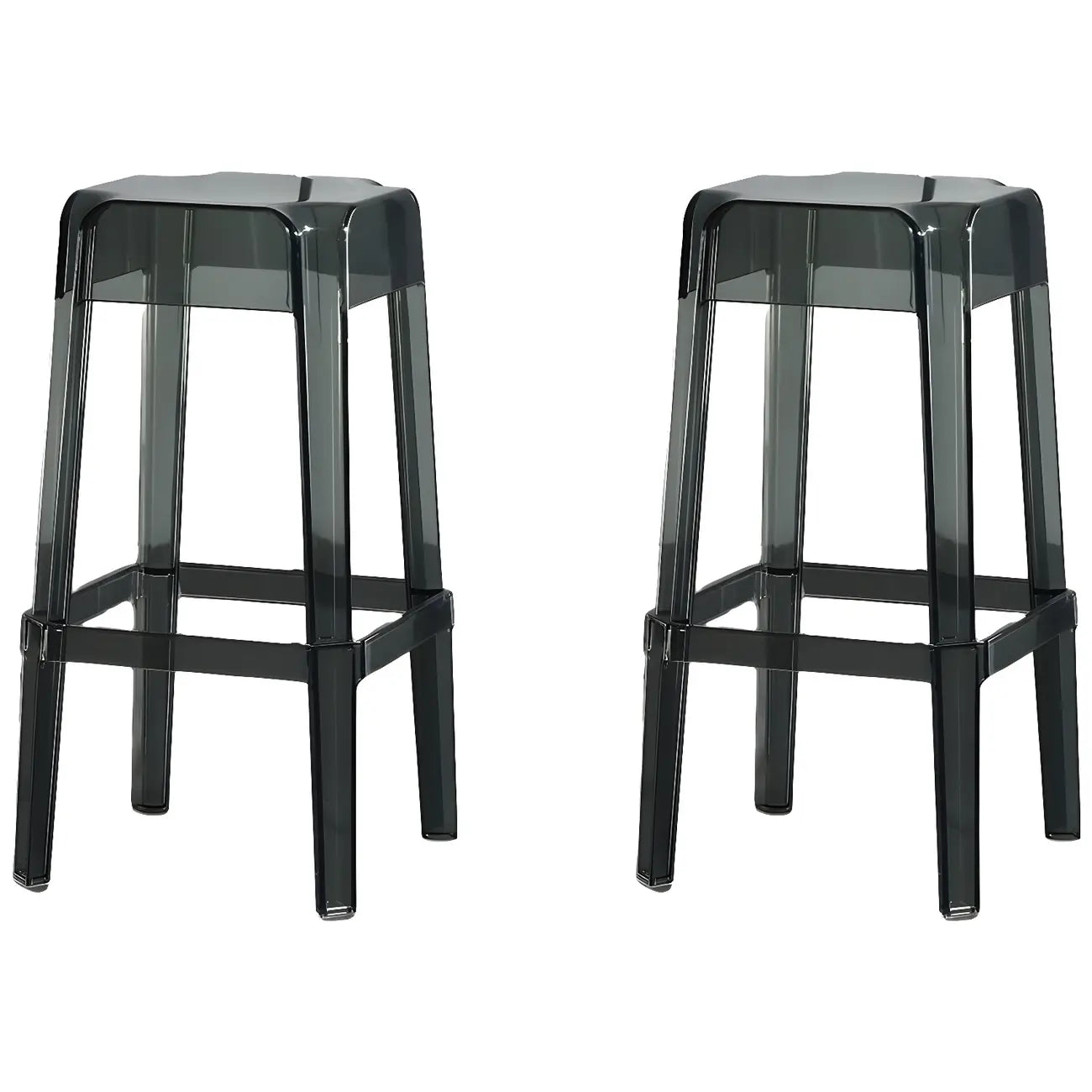Tabouret de bar carré moderne à quatre pieds en acrylique