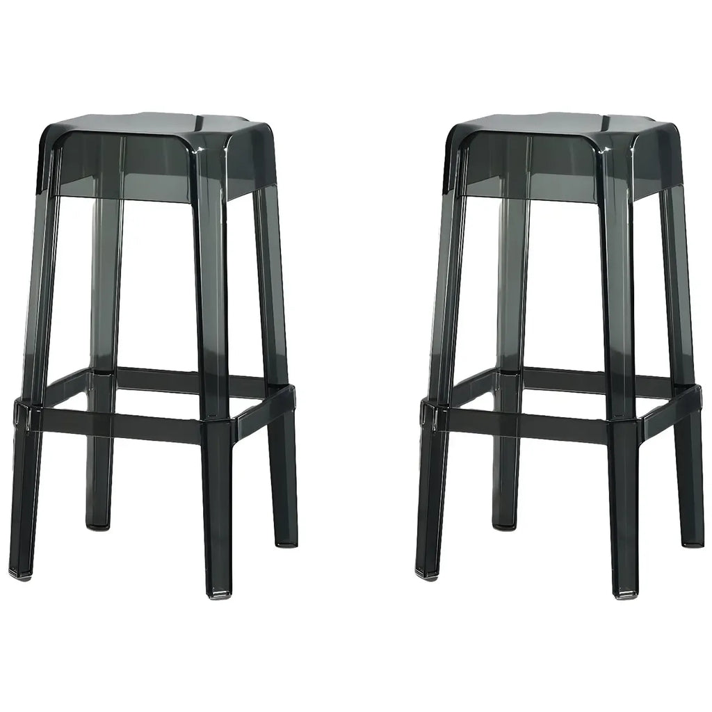 Tabouret de bar carré moderne à quatre pieds en acrylique