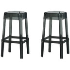 Tabouret de bar carré moderne à quatre pieds en acrylique
