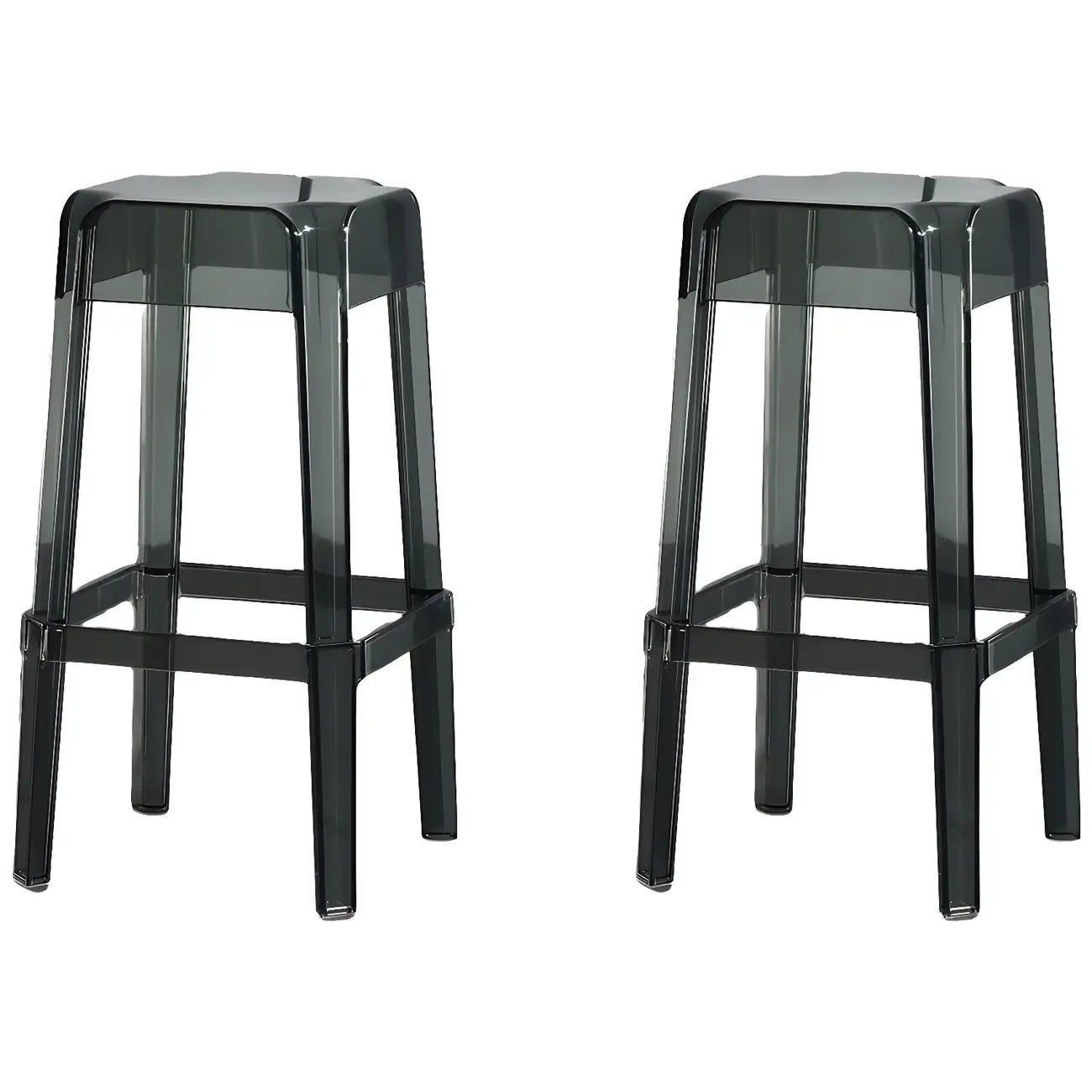 Tabouret de bar carré moderne à quatre pieds en acrylique