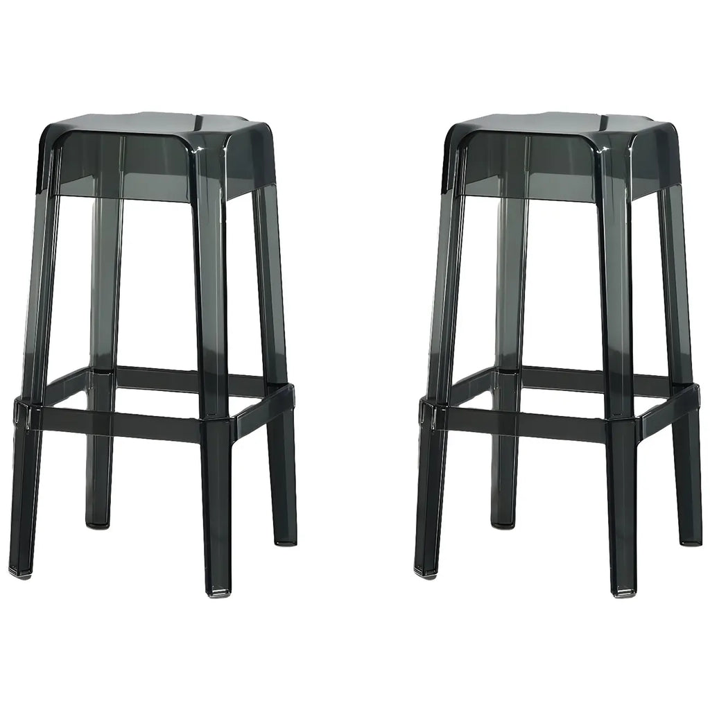 Tabouret de bar carré moderne à quatre pieds en acrylique
