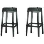 Tabouret de bar carré moderne à quatre pieds en acrylique