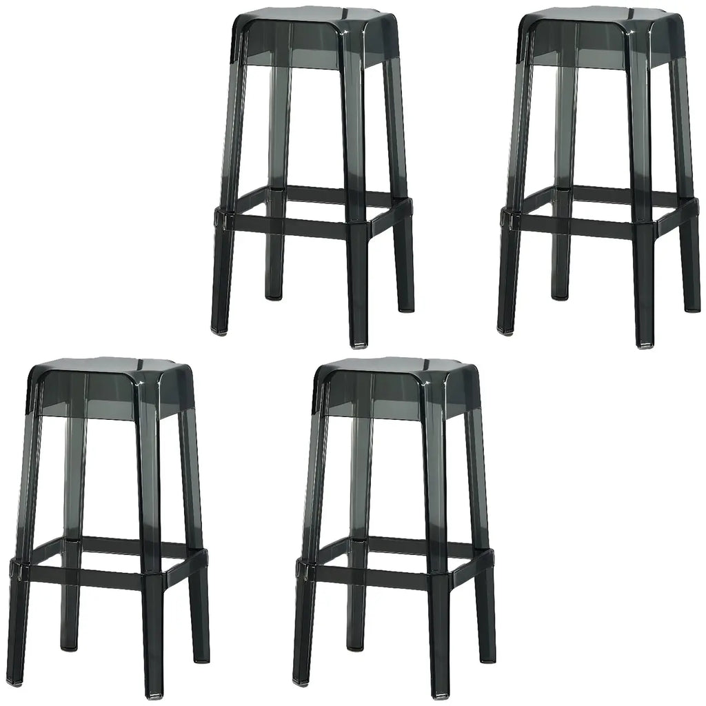 Tabouret de bar carré moderne à quatre pieds en acrylique