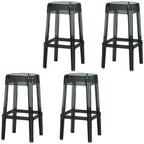 Tabouret de bar carré moderne à quatre pieds en acrylique