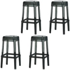 Tabouret de bar carré moderne à quatre pieds en acrylique