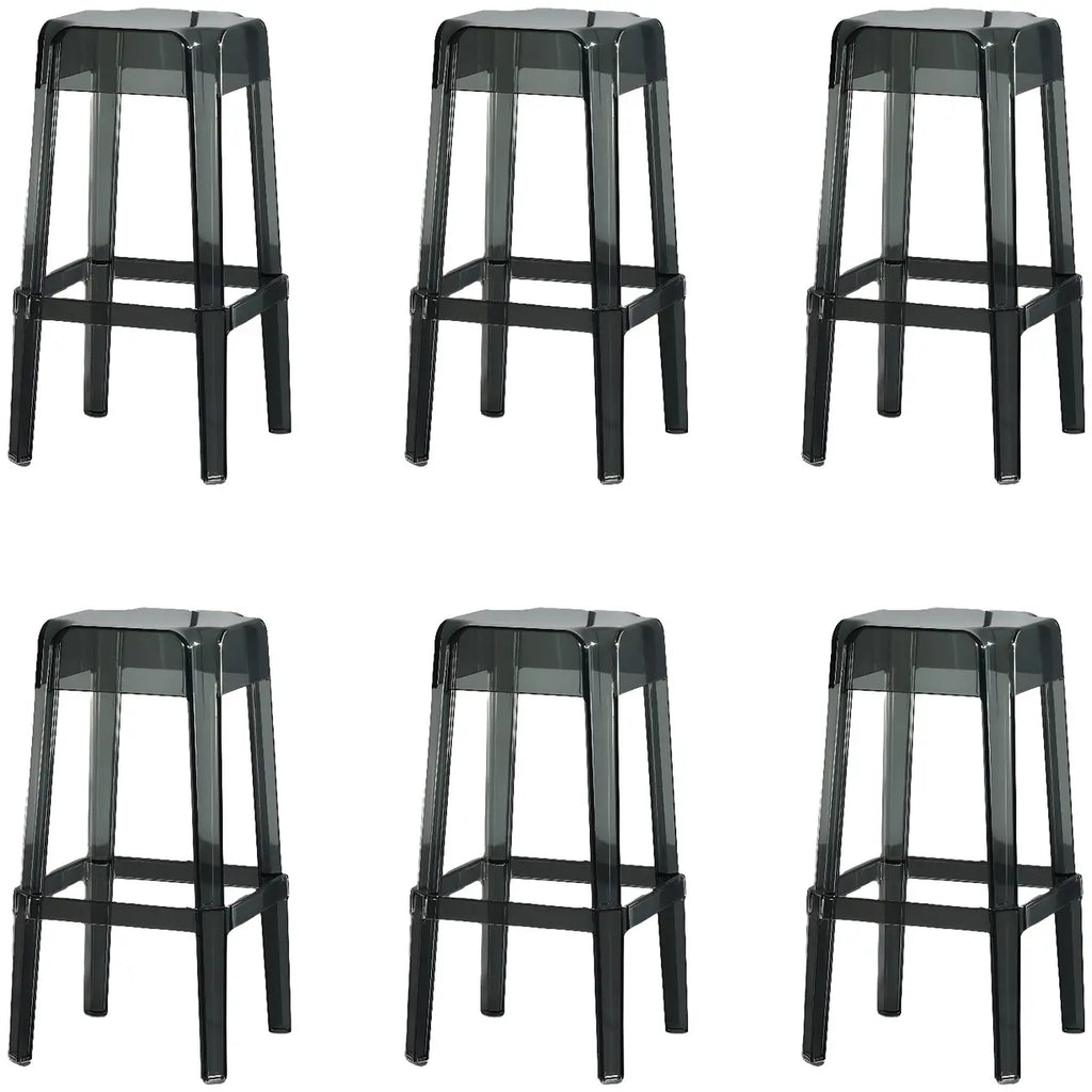 Tabouret de bar carré moderne à quatre pieds en acrylique
