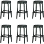Tabouret de bar carré moderne à quatre pieds en acrylique