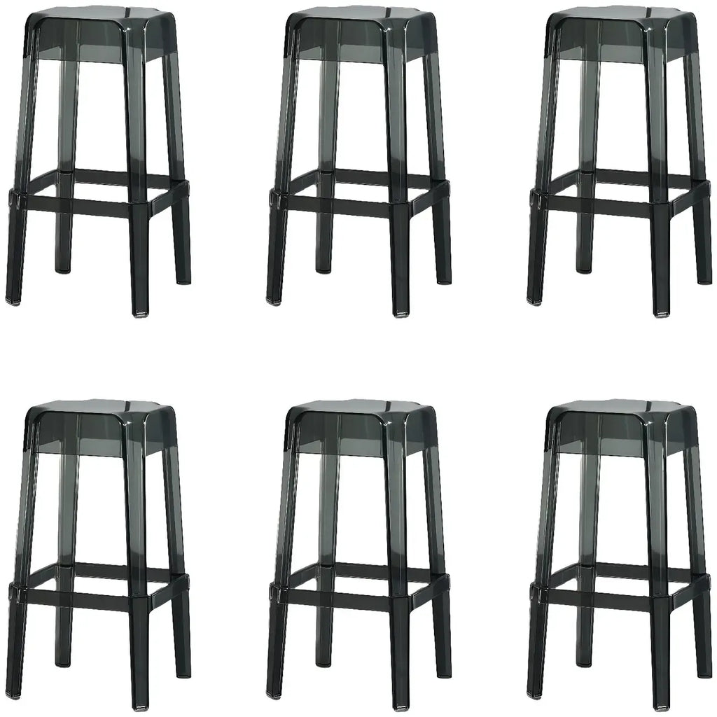 Tabouret de bar carré moderne à quatre pieds en acrylique