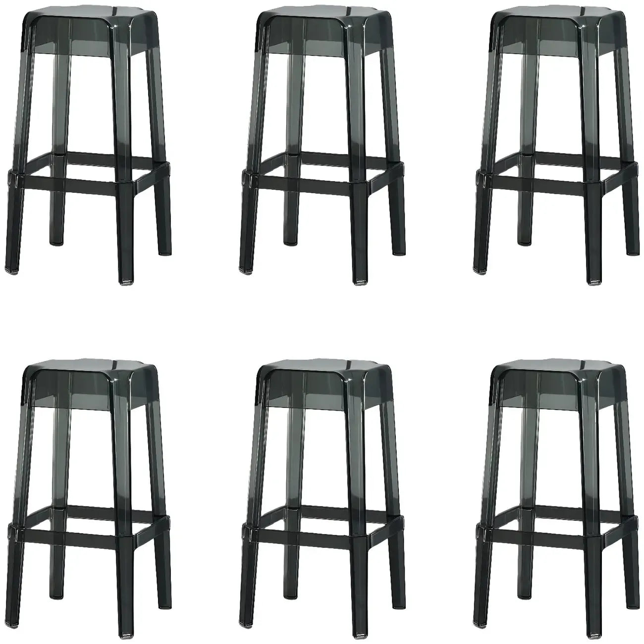 Tabouret de bar carré moderne à quatre pieds en acrylique