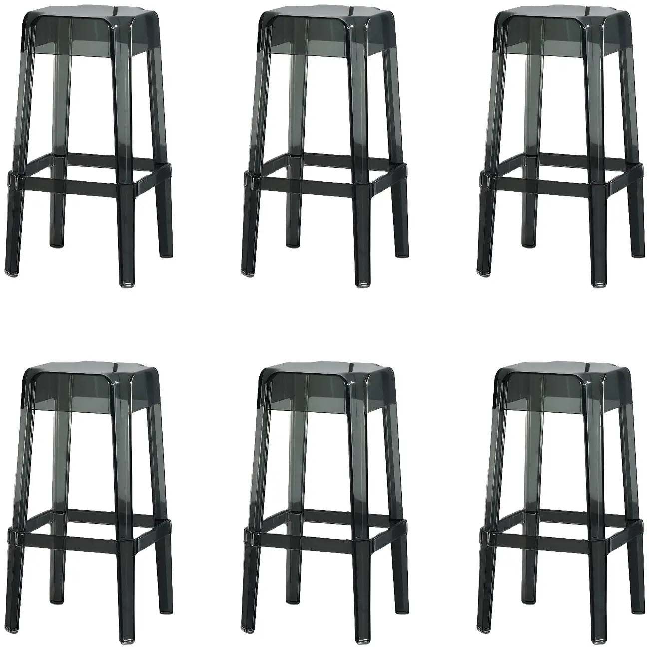 Tabouret de bar carré moderne à quatre pieds en acrylique