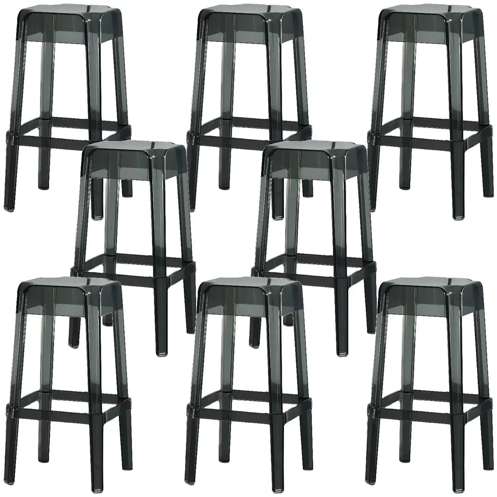 Tabouret de bar carré moderne à quatre pieds en acrylique