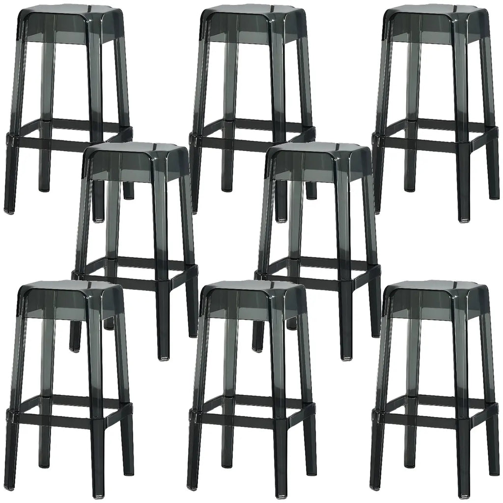 Tabouret de bar carré moderne à quatre pieds en acrylique