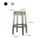 Tabouret de bar carré moderne à quatre pieds en acrylique