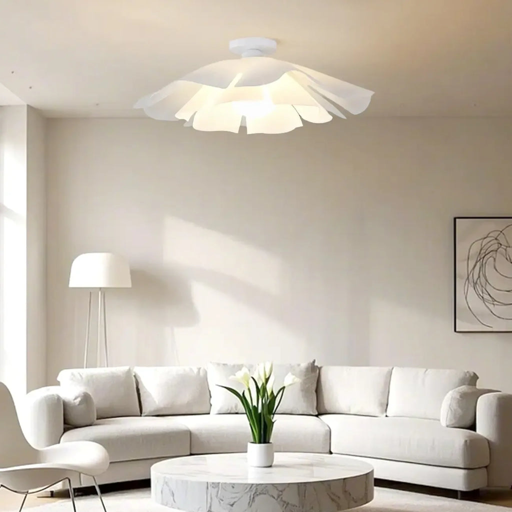 Plafonnier semi-encastré LED élégant à motif floral pour chambre