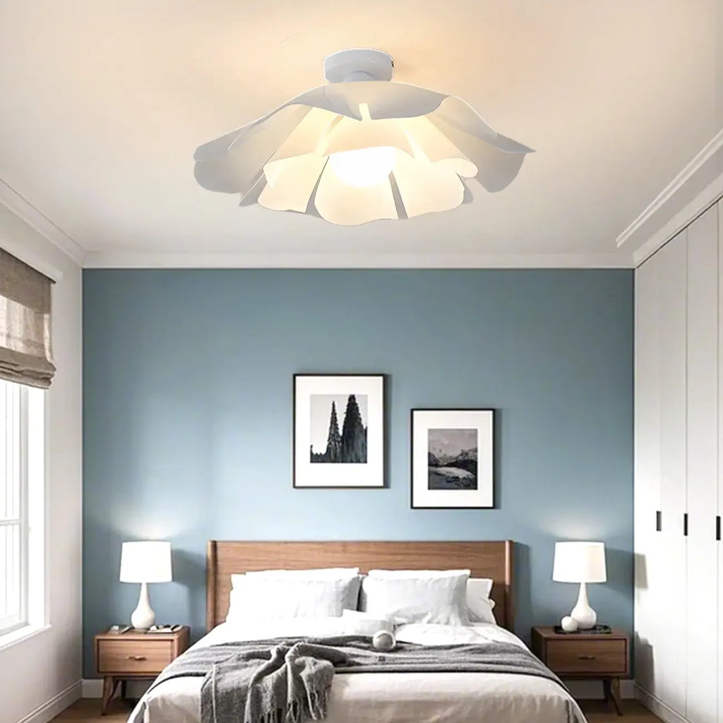 Plafonnier semi-encastré LED élégant à motif floral pour chambre