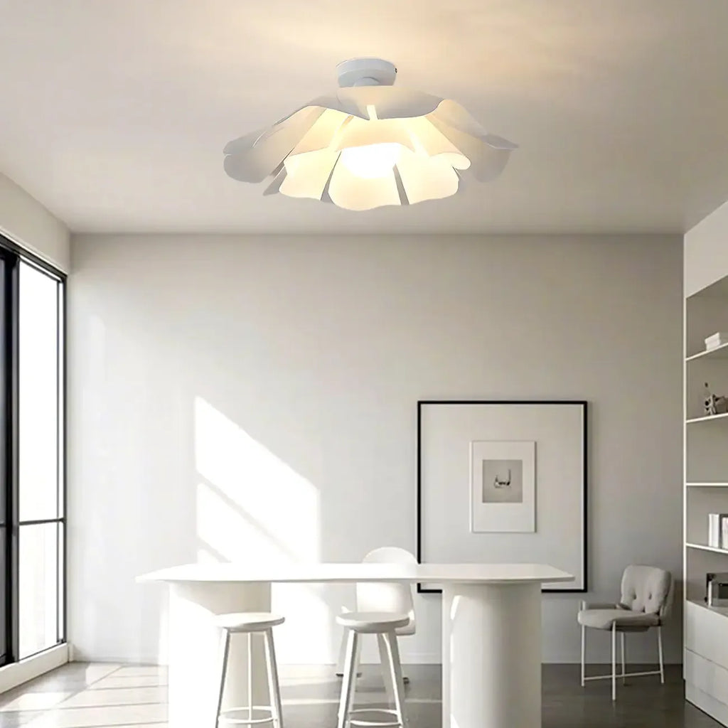 Plafonnier semi-encastré LED élégant à motif floral pour chambre