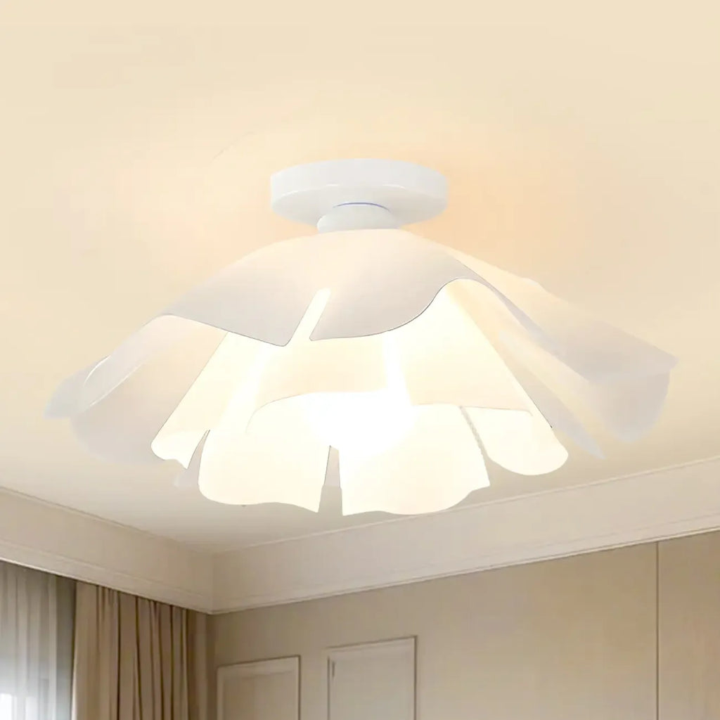 Plafonnier semi-encastré LED élégant à motif floral pour chambre
