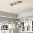Suspension moderne en verre avec structure métallique pour îlot de cuisine