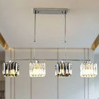 Suspension moderne en verre avec structure métallique pour îlot de cuisine