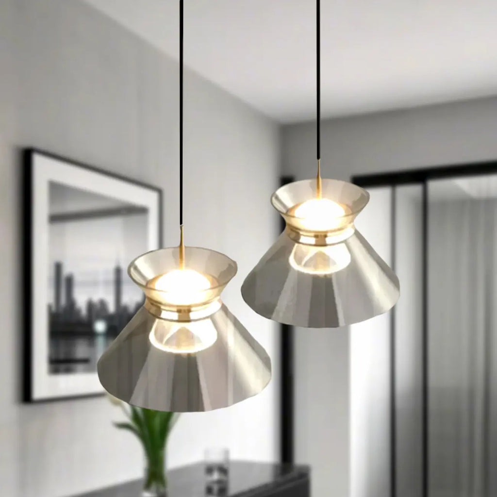 Suspension moderne noire réglable conique pour îlot de cuisine