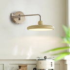 Applique murale moderne beige à bras articulé avec abat-jour rond