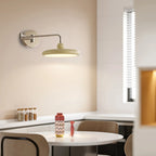 Applique murale moderne beige à bras articulé avec abat-jour rond