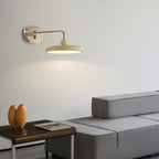 Applique murale moderne beige à bras articulé avec abat-jour rond