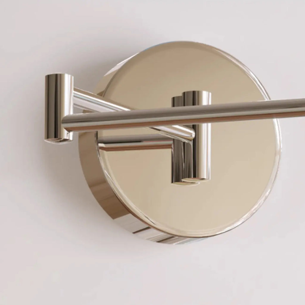 Applique murale moderne beige à bras articulé avec abat-jour rond