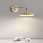 Applique murale moderne beige à bras articulé avec abat-jour rond
