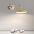 Applique murale moderne beige à bras articulé avec abat-jour rond