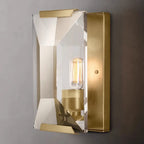 Applique murale rectangulaire moderne en cristal doré pour salle de bain