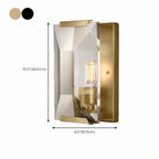 Applique murale rectangulaire moderne en cristal doré pour salle de bain