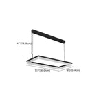 Suspension LED rectangulaire noire moderne pour îlot de cuisine