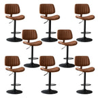 Sgabello da bar in pelle girevole a secchio con schienale e altezza regolabile