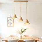 Lampade a sospensione moderne a cono in legno con LED per cucina