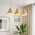 Lampade a sospensione moderne a cono in legno con LED per cucina