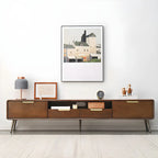 79 Mobile porta TV con gambe in legno marrone nordico a giorno