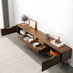 79 Mobile porta TV con gambe in legno marrone nordico a giorno