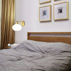 Applique murale globe en laiton glamour avec LED pour chambre à coucher