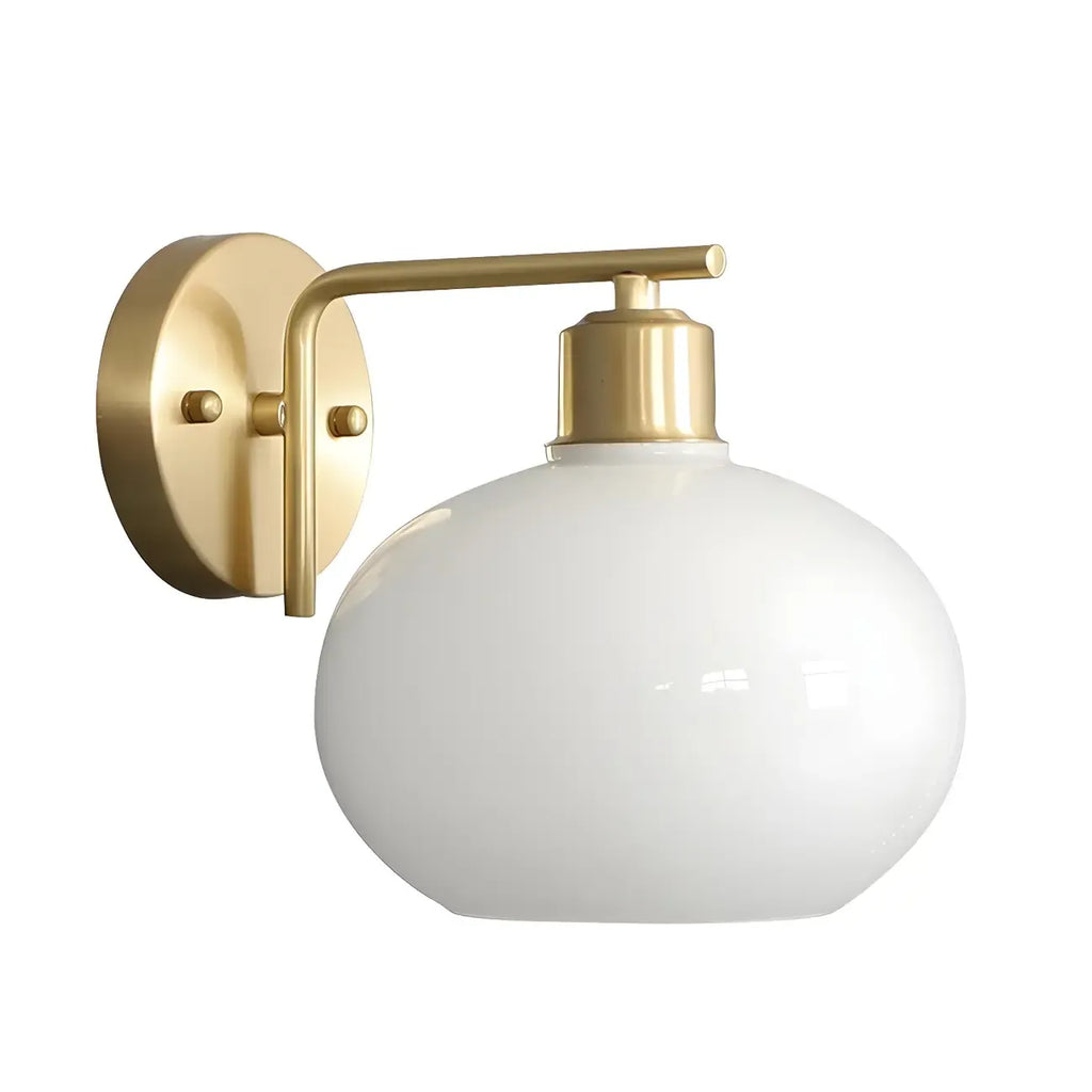 Applique murale globe en laiton glamour avec LED pour chambre à coucher