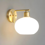 Applique murale globe en laiton glamour avec LED pour chambre à coucher