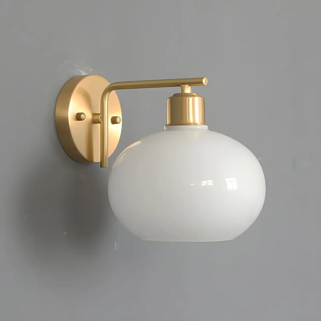 Applique murale globe en laiton glamour avec LED pour chambre à coucher