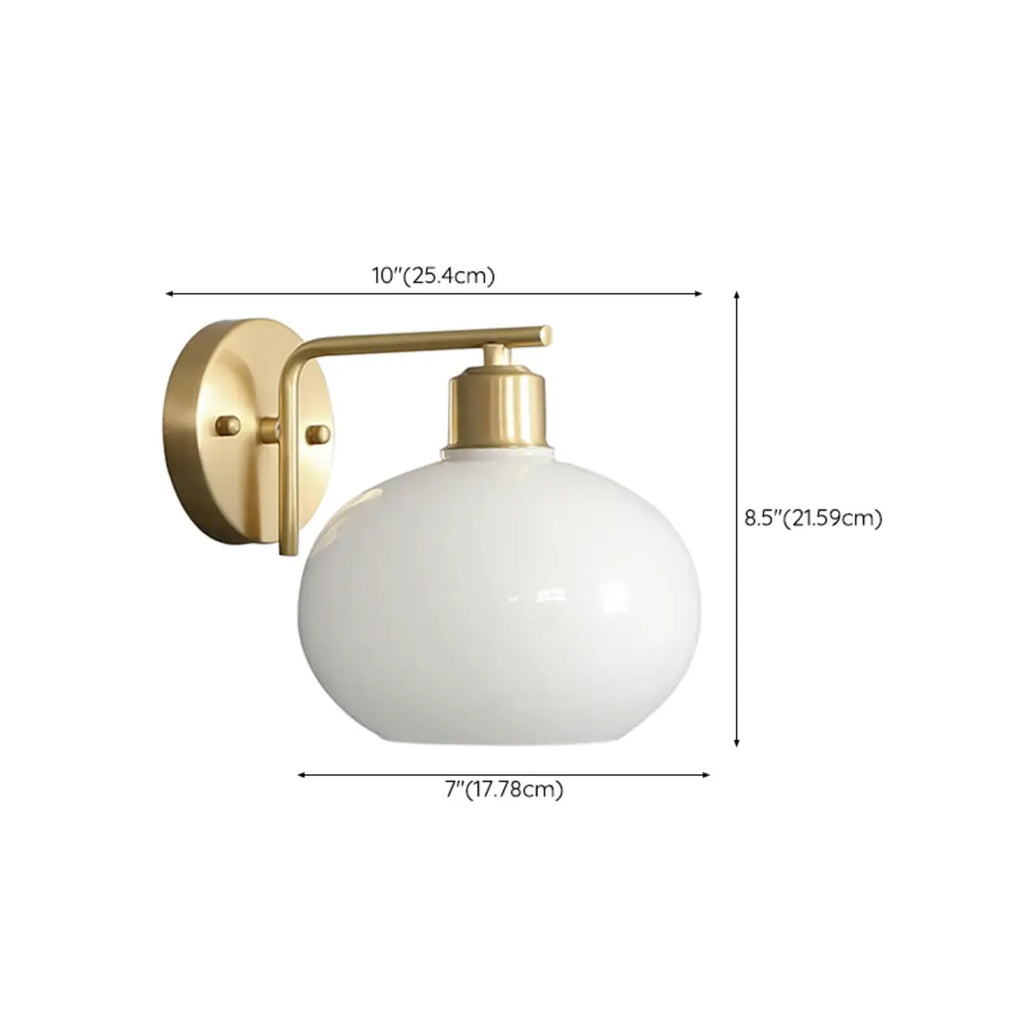 Applique murale globe en laiton glamour avec LED pour chambre à coucher
