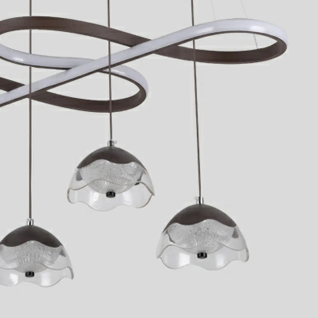 Lampadario a sospensione dimmerabile in metallo nero a 6 luci, 2 livelli, regolabile