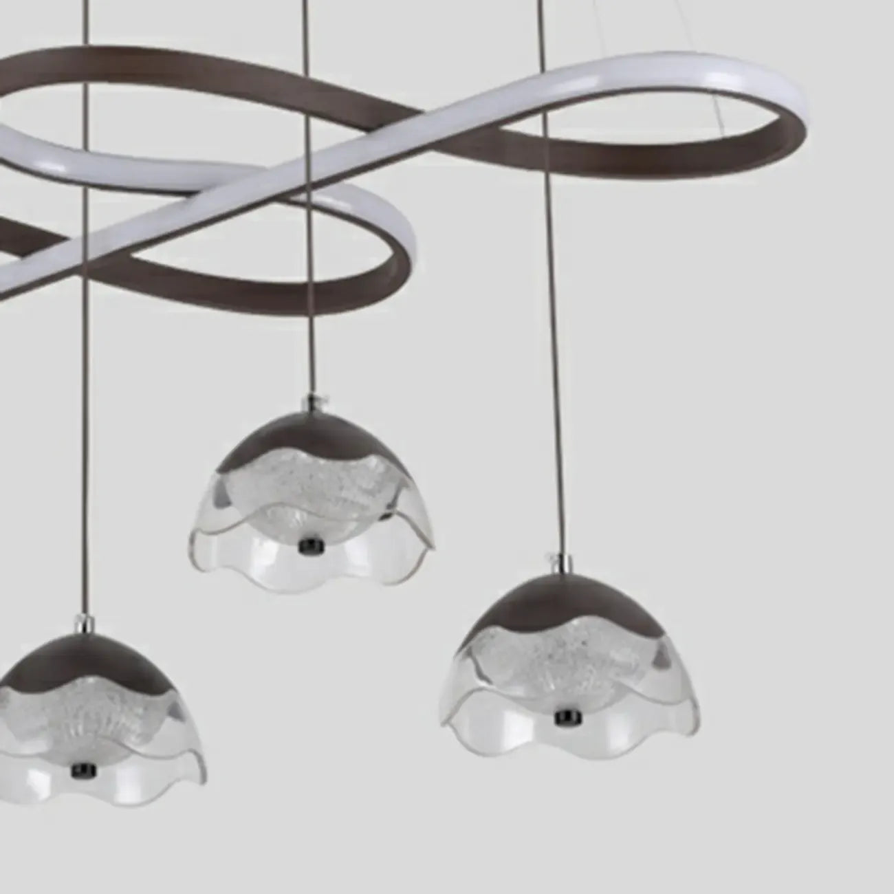 Lampadario a sospensione dimmerabile in metallo nero a 6 luci, 2 livelli, regolabile