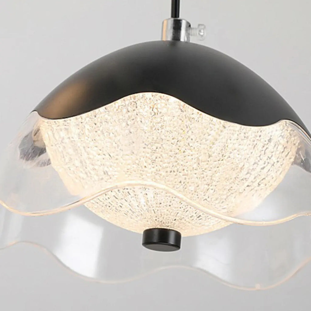 Lampadario a sospensione dimmerabile in metallo nero a 6 luci, 2 livelli, regolabile