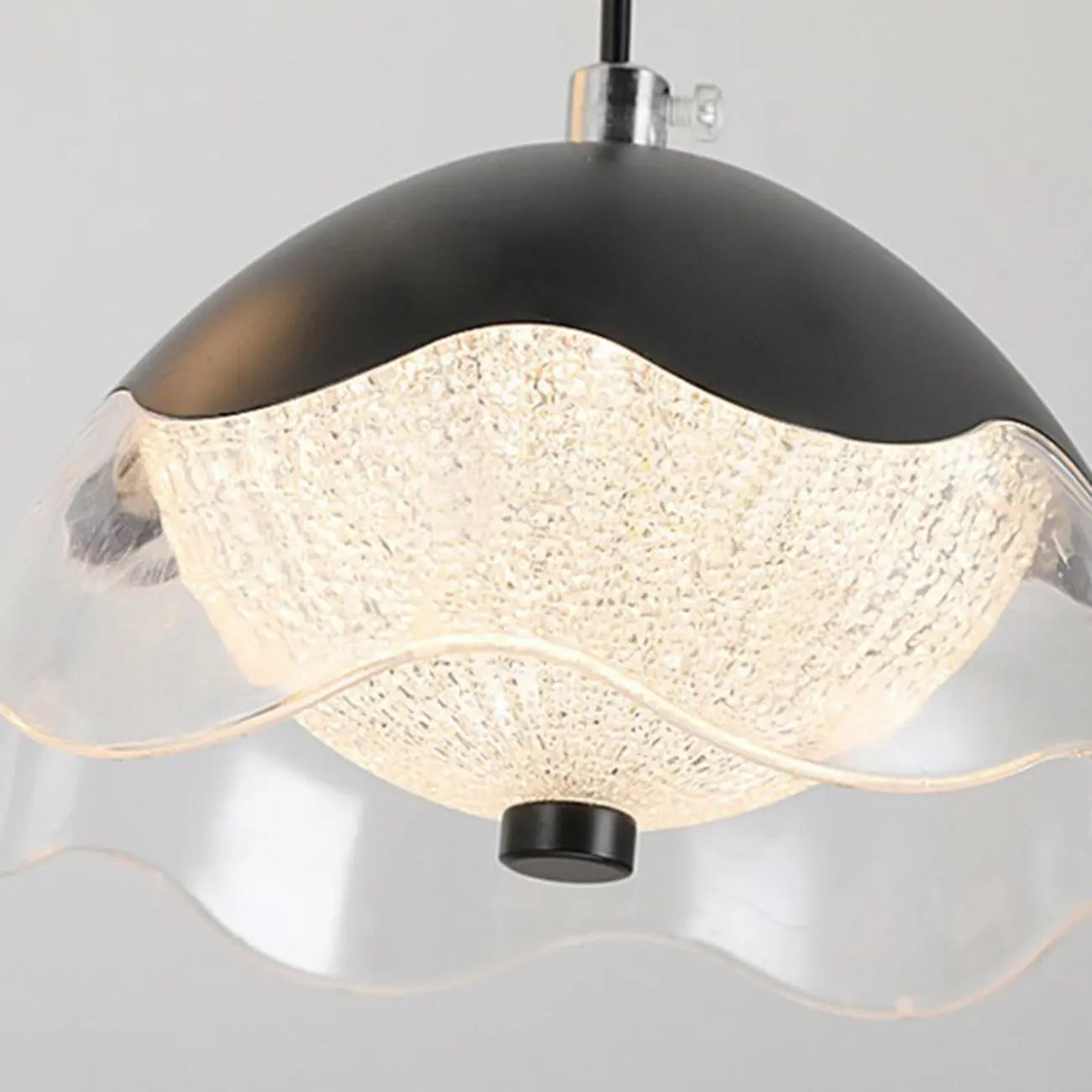 Lampadario a sospensione dimmerabile in metallo nero a 6 luci, 2 livelli, regolabile