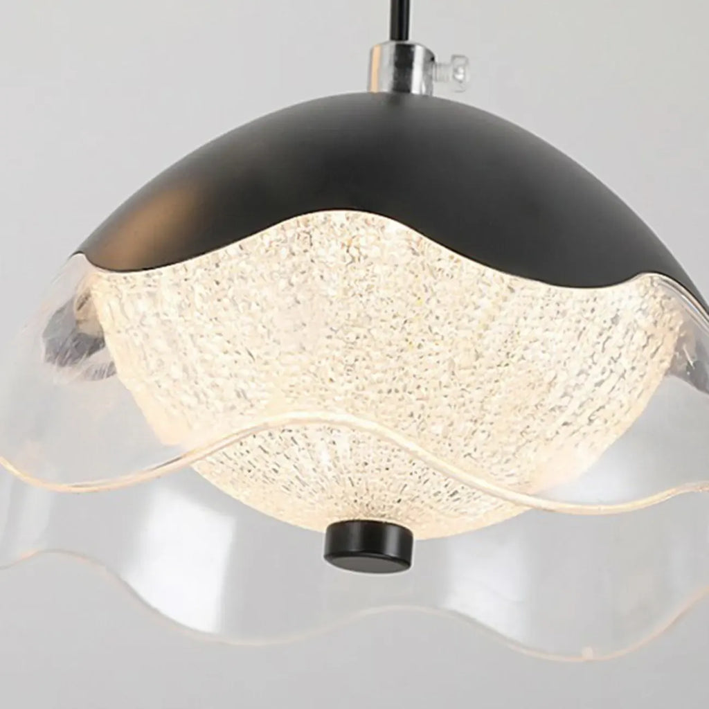 Lampadario a sospensione dimmerabile in metallo nero a 6 luci, 2 livelli, regolabile