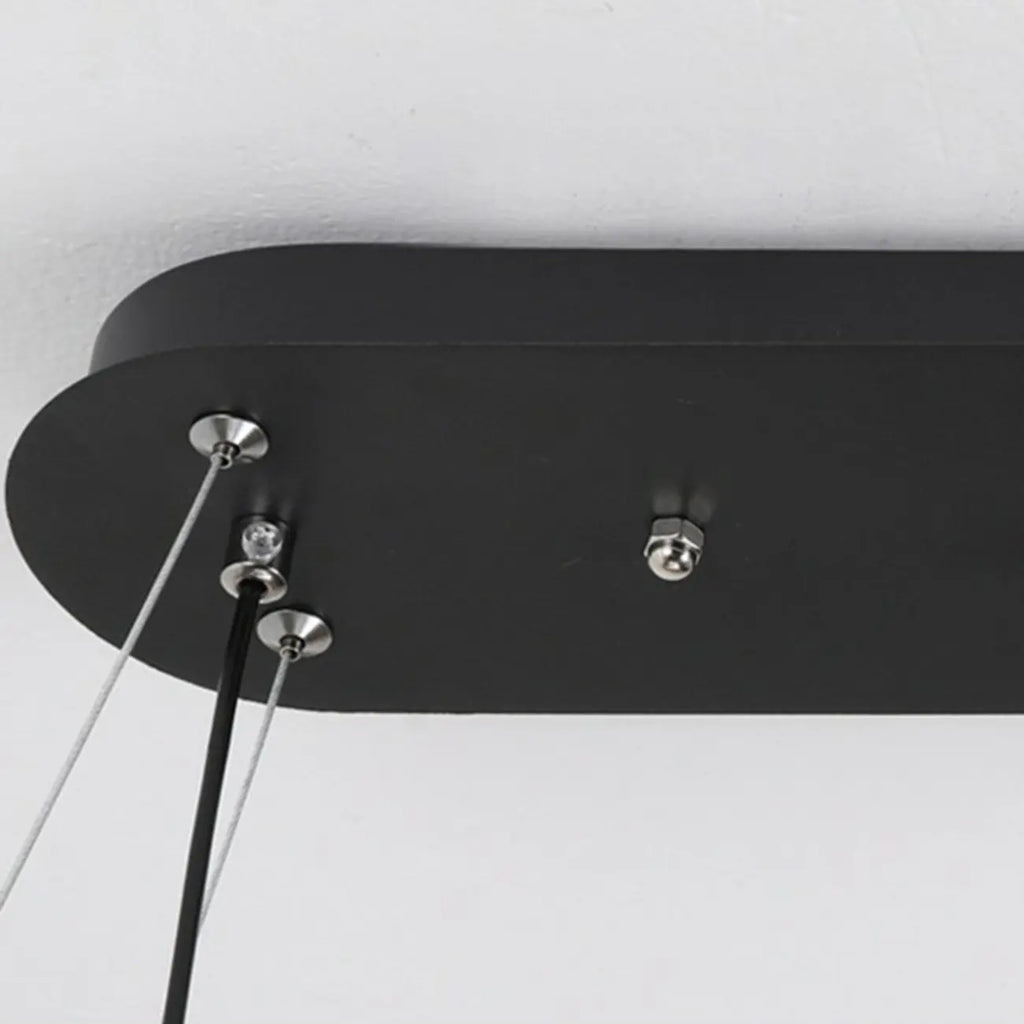Lampadario a sospensione dimmerabile in metallo nero a 6 luci, 2 livelli, regolabile