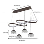 Lampadario a sospensione dimmerabile in metallo nero a 6 luci, 2 livelli, regolabile